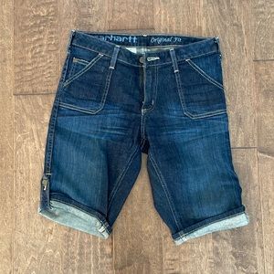 Carhartt Denim Shorts Women’s Size 4 Original Fit Dark Wash